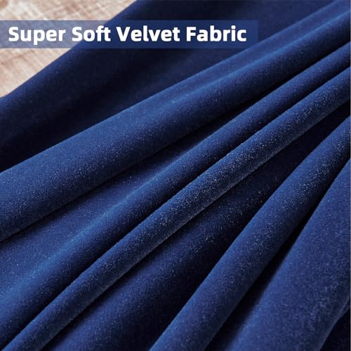 Joydeco Royal Blue Velvet Curtains 63 Inches Long, Luxury Grommet Blackout Curtain 2 Panels, Thermal Insulated Privacy Room Darkening Window Drapes for Bedroom Living Room Home Theatre (52Wx63L) - color: *Grommet | Royal Blue, size: 52"W x 63"L (Pack of 2