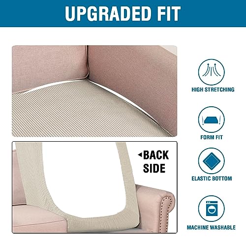 H.VERSAILTEX Super Stretch Individual Chaise Cover Sectional Couch Covers for L Shaped Sofa Both Left/Right Featuring Thick Jacquard Textured Twill Fabric (1 Piece Chaise Cover, Island Fossi) - color: Island Fossi, size: Chaise Cover
