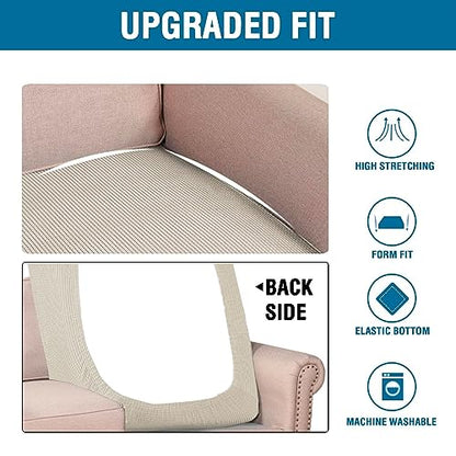 H.VERSAILTEX Super Stretch Individual Chaise Cover Sectional Couch Covers for L Shaped Sofa Both Left/Right Featuring Thick Jacquard Textured Twill Fabric (1 Piece Chaise Cover, Island Fossi) - color: Island Fossi, size: Chaise Cover