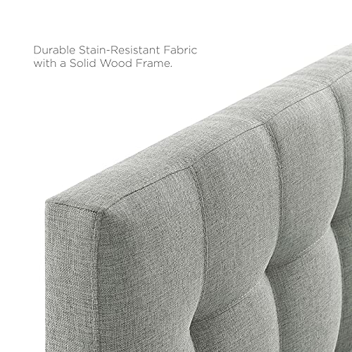 Modway Lily Tufted Linen Fabric Upholstered Full Headboard in Gray - color: Gray, size: Full