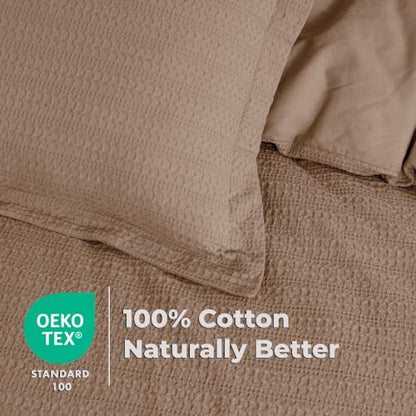 Dreamology Waffle Weave Duvet Cover Queen, Queen Bedding Set, 100% Cotton | Waffle Duvet Cover with Zipper Closure, Soft Textured & Breathable,Duvet Cover Queen 3 Pieces (Camel Brown) - color: Camel Brown, size: Queen