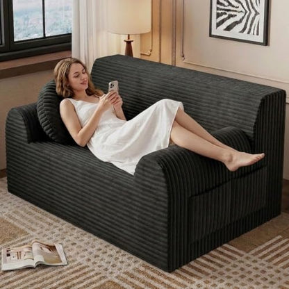 42" Boneless Oversized Chair with Side Pocket, Sofa Small Single Couch in a Box, Deep Seating Boneless Chair for Bedroom Living Room Office Apartment, No Assembly, Black - color: Black, size: 42'' Style 3
