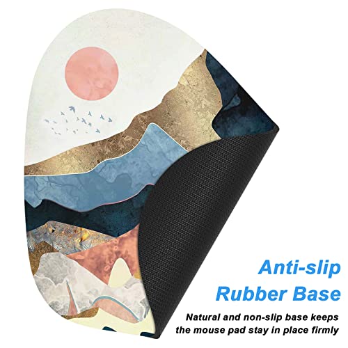 Rimilak Small Mouse Pad 6 x 7 Inch, Irregular Mini Mousepad, Ink Sunrise | Non-Slip Rubber Base, Waterproof Compact Mouse Mat for Laptop Computer Wireless Mouse Keyboard Home Office Travel - color: Ink Sunrise, size: 7L x 6W inches