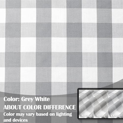 Gray and White Buffalo Plaid Window Curtain 54 Inch Long | Buffalo Check Gingham Curtain Drapes,Farmhouse Rod Pocket Window Treatment for Bedroom Living Room(2 Panels,40"x54",Grey) - color: Gray/White, size: 40"W x 54"L (Pack of 2)