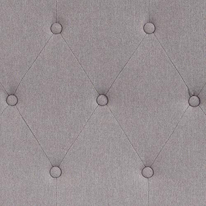 EMMA + OLIVER Arched Button Tufted Full Size Headboard in Light Gray Fabric - color: Light Gray, size: Full