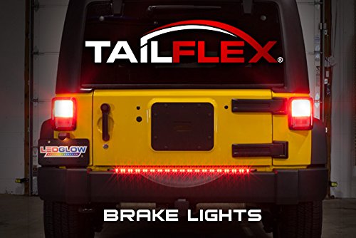 LEDGlow 36" Red TailFlex Tailgate LED Light Bar with White Reverse Lights | Fits Jeep & SUVs, Brake, Running, Turn Signals & Hazard Lights, Flexible Waterproof Strip, Flat 4 Pin Connector