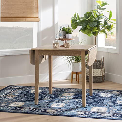 Linon Torino Greywash 30" Square Drop Leaf Table - 30" X 48" Fully Extended - color: Greywash