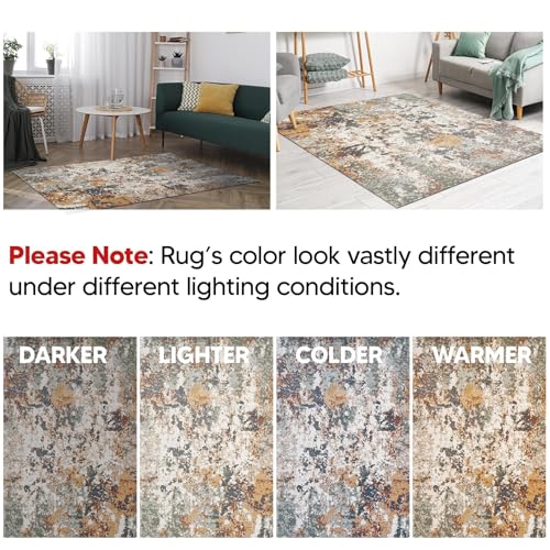 Keen Home Design Runner Rugs - 32"x91" Non-Shedding, Thick Pile Abstract Rugs for Kitchen, Living Room, Bedroom, Dining Room, Entryway - Size: 2'8" x 7'7", Skies Green - color: Skies Green, size: 2'8" x 7'7" (Runner)