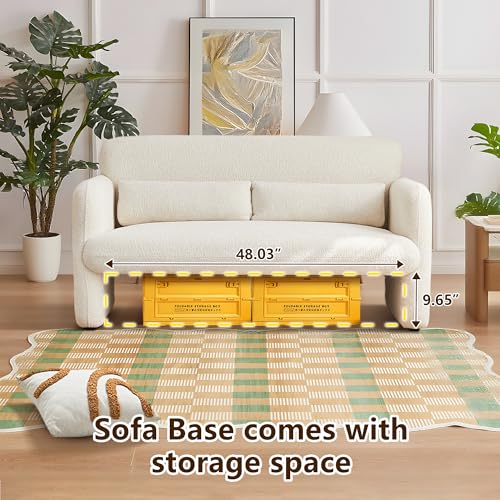 59" W Upgrade Lambswool Fabric Loveseat Sofa, Modern Love seat Couch, Upgrade Lambswool Fabric,Solid and Easy to Install, Upholstered 2-Seater Couch for Bedroom, Apartment, Living Room,Beige - color: Beige, size: 30.31"D x 59.08"W x 31.5"H