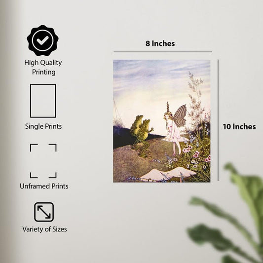 ALPINE INK CO. Fantasy Fairy Poster - Enchanted Woodland Illustration Wall Decor - Modern Room Decor for Bedroom Nursery Office - Trendy Whimsical Artwork - 8x10 Unframed Print - color: Style-03, size: 8"L x 10"W