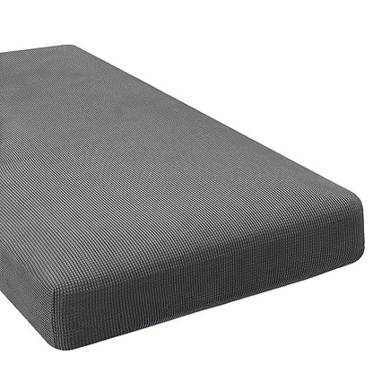 H.VERSAILTEX Super Stretch Individual Chaise Cover Sectional Couch Covers for L Shaped Sofa Both Left/Right Featuring Thick Jacquard Textured Twill Fabric (1 Piece Chaise Cover, Grey) - color: Grey, size: Chaise Cover