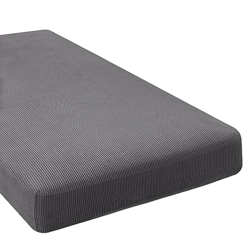 H.VERSAILTEX Super Stretch Individual Chaise Cover Sectional Couch Covers for L Shaped Sofa Both Left/Right Featuring Thick Jacquard Textured Twill Fabric (1 Piece Chaise Cover, Grey) - color: Grey, size: Chaise Cover
