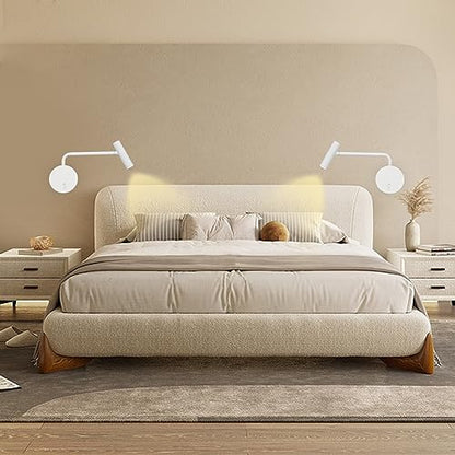 ZEROUNO Wall Mounted Reading Light for Bedroom Hardwired Sconce with Switch on/Off Modern 3000K Bedside Swing Arm Wall Lamp (White) - color: White