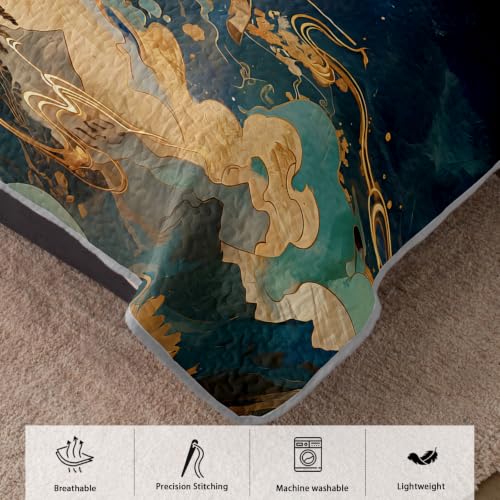 AILONEN Cloud Deer King Quilted Comforter Set, Moonlit Peak Printed Bedding with 2 Pillowcases, Microfiber Filling, Main Family Bedroom - color: Moon Night Elk, size: King