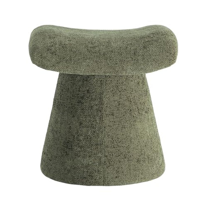 Modern Ottoman with Soft Padded Seat, Multifunctional Vanity Stool, Upholstered Footrest Stool for Living Room and Bedroom - color: Olive Green