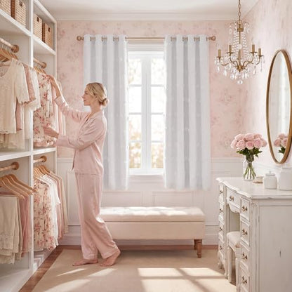 NICETOWN Pure White Pom Pom Curtains, True Blackout Double Layer Sheer Drapes for Nursery & Kids Room, Thermal Insulated Room Darkening Window Treatments, 52 x 63 Inch, 2 Panels - color: Pure White, size: 52"W x 63"L (Pack of 2)