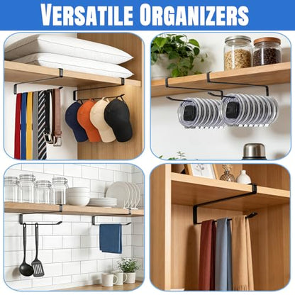 2 Pack Tumbler Lid Organizer, No Adhesive or Drilling, Kitchen Space Saver | Versatile Cup & Water Bottle Lid Holder, Under Cabinet Storage, Black - style: 2 Pack, Black