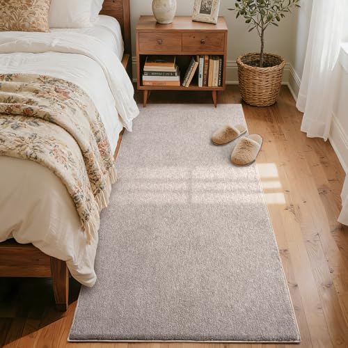 2x6 Oatmeal/White Runner Rug Non-Slip Washable for Hallway Kitchen Bedroom | Soft丨Stays Put丨Door-Friendly Thin丨Pet Friendly丨Lays Flat丨Bathroom丨Laundry丨Entryway丨Indoor丨Playroom丨Carpet丨Area Rug丨Home Decor - color: Light Tan, size: 2' x 6' (Rectangular)