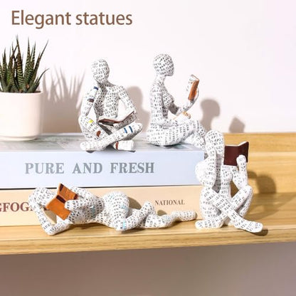 Modern Reading Woman Figurine - Home Decor Pulp Thinker Statue, Reading Women Sculpture Decoration for Home, Office, Living Room and Bookworms Abstract Thinker Statue for Shelf, Desk or Table
