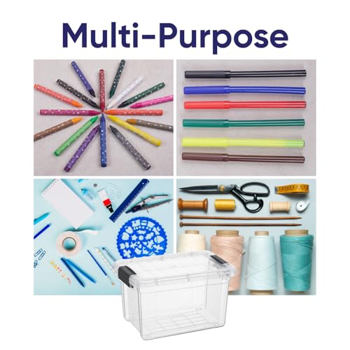 Superio Mini Storage Container Plastic Crayon Box Art Supplies and Sewing Case Stackable Clear Small Organizer for Beads, Stationery, Chalk, and Food, 1.4 Quart, 8 Pack - size: 1.4 Quarts, style: 8 Pack