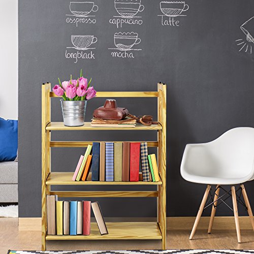 Casual Home 3-Shelf Folding Stackable Bookcase (27.5" Wide)-Natural - color: Natural, size: 3-Shelf Stackable