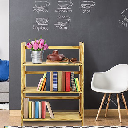 Casual Home 3-Shelf Folding Stackable Bookcase (27.5" Wide)-Natural - color: Natural, size: 3-Shelf Stackable