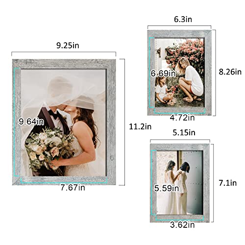 LUCKYLIFE Picture Frame Set 10-Pack, Gallery Wall Frame Collage with 8x10 5x7 4x6 Frames in Grey Finishes - color: Grey