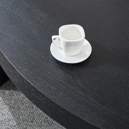 42.24” Modern Oval Coffee Table, MDF Center Table, Conference Table, Minimalist Accent Dinning Coffee Table for Living Room, Apartment,Office,Courtyard,No Assembly.(Black) - color: Black-f