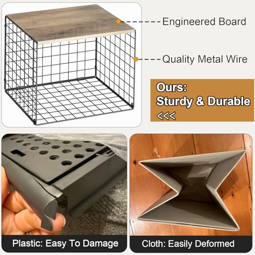 Widened & Heightened Closet Organizers And Storage Shelves With Top Board, Set of 3 Stackable Closet Shelf Organizer Storage Bin Basket For Clothes Sweaters,Space-saving, Sturdy,Wider Higher Size