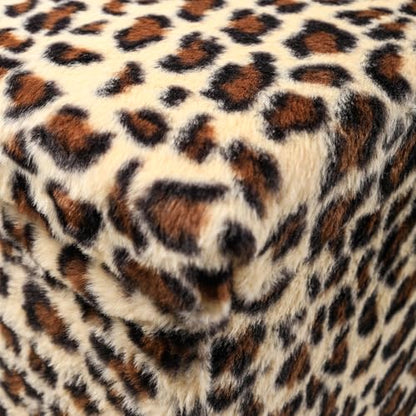 Luxe Faux Fur Storage Ottoman, Leopard, 30 x 15 x 15 in | Engineered Wood, Tool-Free Assembly, Modern Style, Seat And Footrest - color: Leopard, size: 30"D x 15"W x 15"H