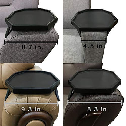Sofa Arm Clip Table, Armrest Tray Table, Drinks/Remote Control/Snacks Holder (Plastic, Black) … - color: Black