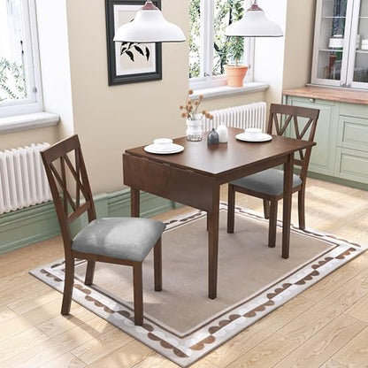 Merax Wooden 29"- 45" Extendable Rectangular Dining Table with Drop Leaf,Space Saving, Easy Assemble Brown