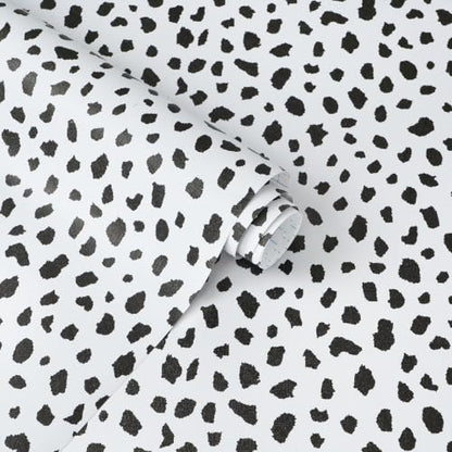 Yasinet Black Peel and Stick Wallpaper Black and White Wallpaper | 17.3"×393.7 "Polka Dot Contact Paper Modern Removable Self Adhesive Wall Paper Waterproof for Bathroom Bedrrom Cabinet Vinyl - color: Black/White, size: 17.3"×393.7''