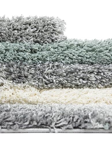 Rugs.com - Soft Touch Shag Rug – 4 Ft Round Sage Green Plush Shag Rug – Modern Abstract Swirl Design, Soft Texture for Bedrooms and Nurseries - color: Sage Green, size: 4' (Round)