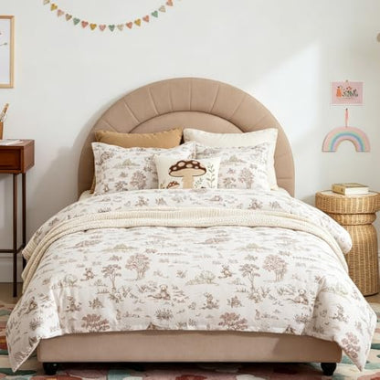 DAUAOTO Twin Size Kids Duvet Cover Set, 100% Cotton Teen Boys Girls Duvet Cover 68"X86" + 1 Sham, Hand-Painted Pattern Forest Fairy Tale - color: Pattern 16#, size: 68"x86" Twin Cover + 1 Sham