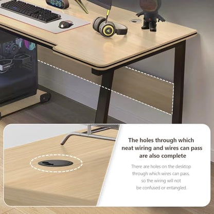Gaming Desk Computer Writing Table Student Art Modren Simple Style PC Wood Suitable for Home, Office - color: Natural, size: 31.4*19.6