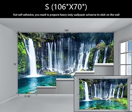 Green Waterfall Wall Mural Landscape Wallpaper for Bathroom Bedroom | 106"x70" Not Peel and Stick - color: Art Wall-25, size: 106" x 70"