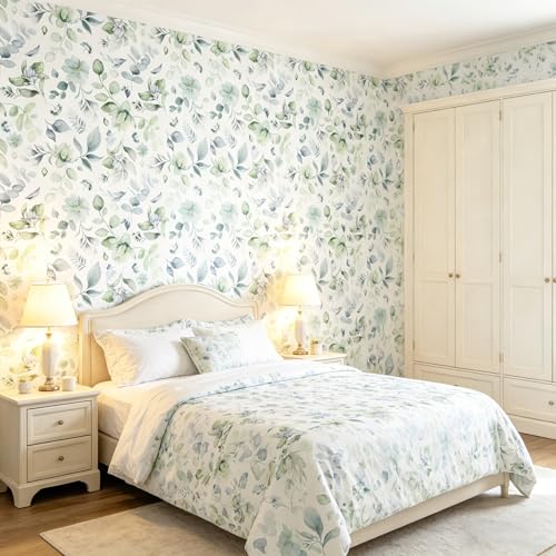 Green Leaf Peel and Stick self Adhesive Wallpaper - 96''x32'' - color: X06, size: 96"x32"