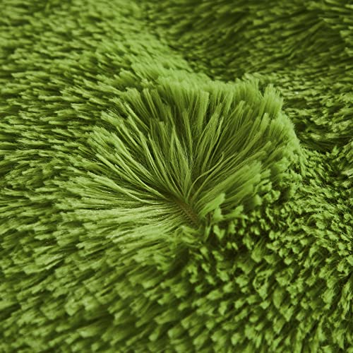 Faux Fur Velvet Fluffy Bedding Duvet Cover Set Down Comforter Quilt Cover with Pillow Sham, Ultra Soft Warm (Apple Green, Twin) - color: Apple Green, size: Twin