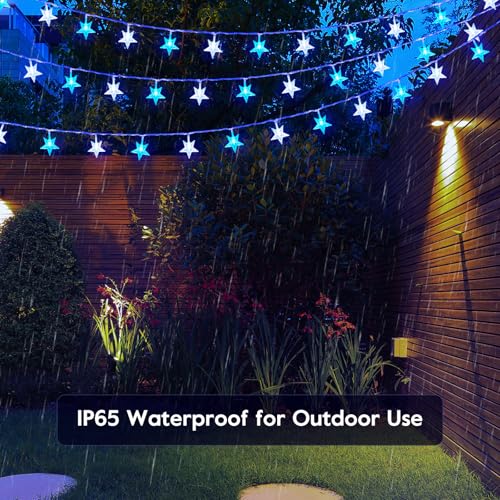 Minetom Star String Lights - color: Blue - 33ft