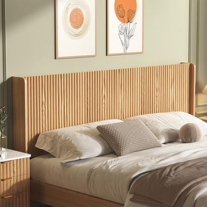 80.3'' Wood Headboard King Size with Charging Stations, Modern Wall Mounted Headboards, Farmhouse Bed headboard Only (King (U.S. Standard)) - size: King