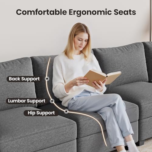 60" Modular Sectional Sofa with Hidden Storage, Convertible U Shaped 2 Seat Sofa Couch with, Comfy Upholstered Couches for Living Room, Apartment, Office,Bedroom