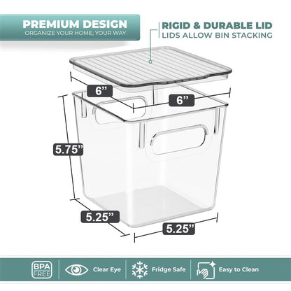 Sorbus Small Clear Plastic Storage Bins With Lids - Stackable Organizer For Toys, Clothes, Medicine, Makeup, Closet, Art Supplies, Bathroom, Shoes (4 Pack) - size: Small, style: 4 Pack