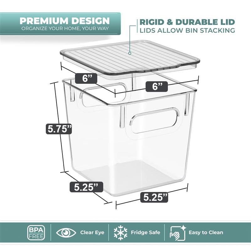 Sorbus Small Clear Plastic Storage Bins With Lids - Stackable Organizer For Toys, Clothes, Medicine, Makeup, Closet, Art Supplies, Bathroom, Shoes (2 Pack) - size: Small, style: 2 Pack