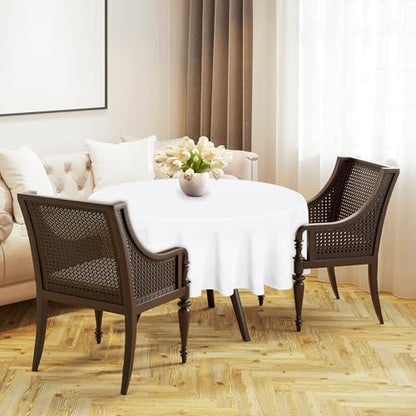 Utopia Kitchen Round Table Cloth 2 Pack [90 Inches, White] | Tablecloth Machine Washable, Polyester Table Cover for Dining, Buffet Parties, Picnics, Events, Weddings and Restaurants - color: White, size: 2 Pack 90 Inch Tablecloth