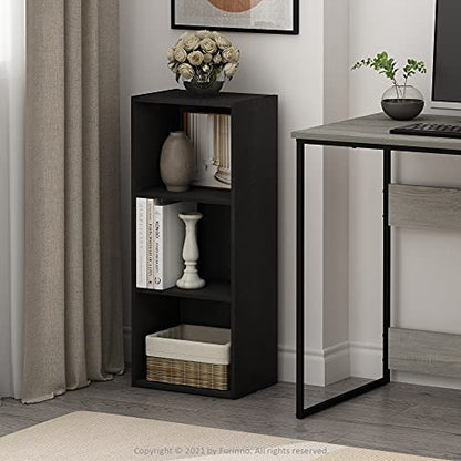 Furinno LUDER Book Shelf, 3-Cube Bookshelf, Bookcase with Open Shelves, 9.3 x 12 x 31.5, Easy Assembly, for Living Room, Bedroom, Home Office, Blackwood - color: Blackwood, size: 3-Tier Cube