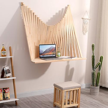 Wall Mounted Table, Art Decor Desk, Fold Down Table for Office Home Kithchen, Modern Style Floating Wall Desk(Size:Small) - size: Small