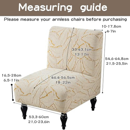 Armless Chair Slipcover Chenille Furniture Protector Jacquard Accent Chair Cover Neutral Slipper Chair Slipcovers for Living Room Bedroom Hotel Yellow - color: Yellow