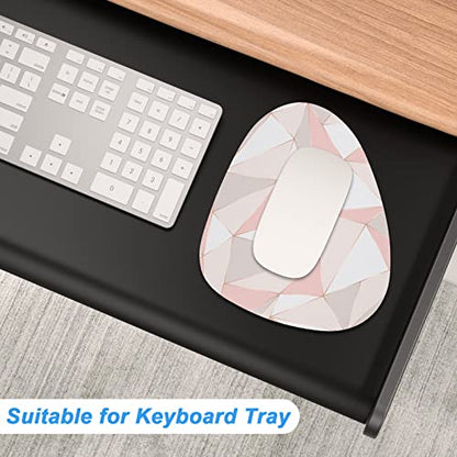 Rimilak Small Mouse Pad 6 x 7 Inch, Irregular Mini Mouse Pad with Non-Slip Rubber Base, Waterproof Compact Mouse Mat for Laptop Computer Wireless Mouse Keyboard Home Office Travel, Pink Marble - color: Pink Triangle Marble, size: 7L x 6W inches