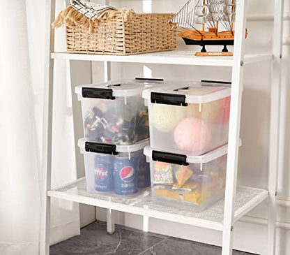 6 Quart Clear Storage Latch Box/Bins, 6-Pack Plastic Container with Latches and Lid - color: Clear, size: 6 QT